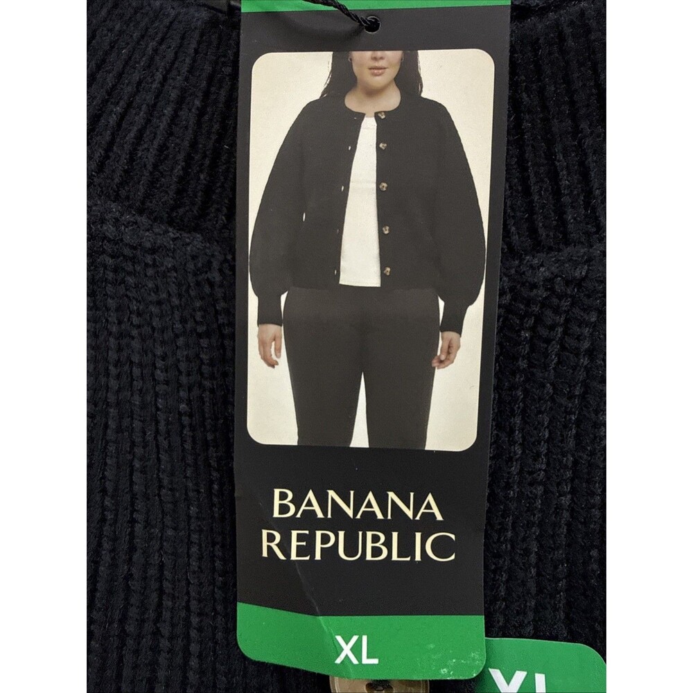Banana Republic Women's Button Front Cardigan Size XL Black NWT